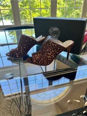 Vince Camuto Coraline Calf Hair Animal Print Mules